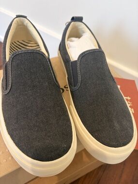 taos Rubber Soul Slip-On Sneakers in Charcoal Wash Canvas